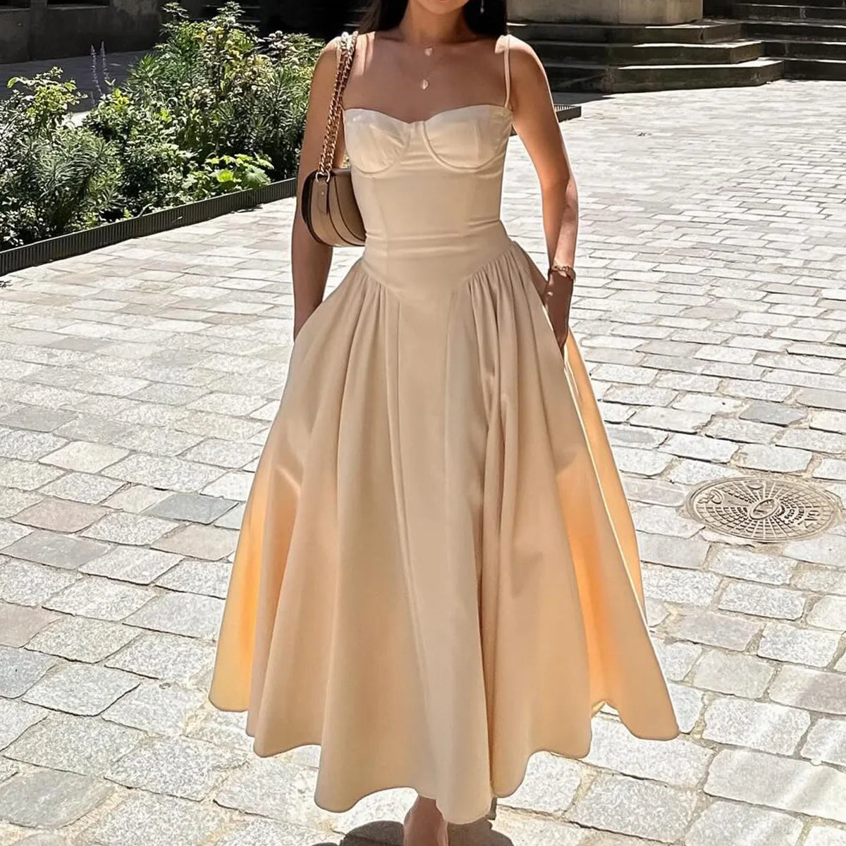 Summer Party Dresses 2025 New Arrivals Fit and Flare Elegant Midi Dress Red Night Date Dress