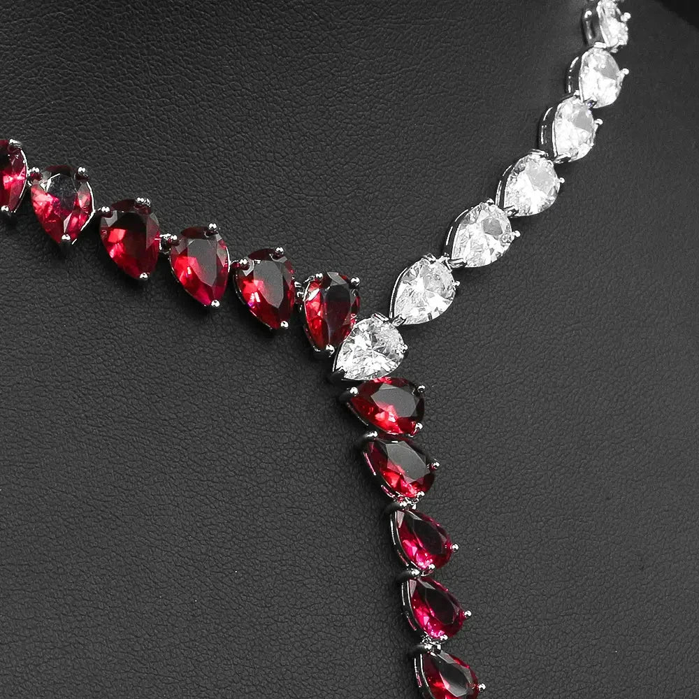 High Quality 2pcs Tassel Necklace and Earring 2 PCS Set Fashion European Bride Wedding Jewelry Set  Accessories