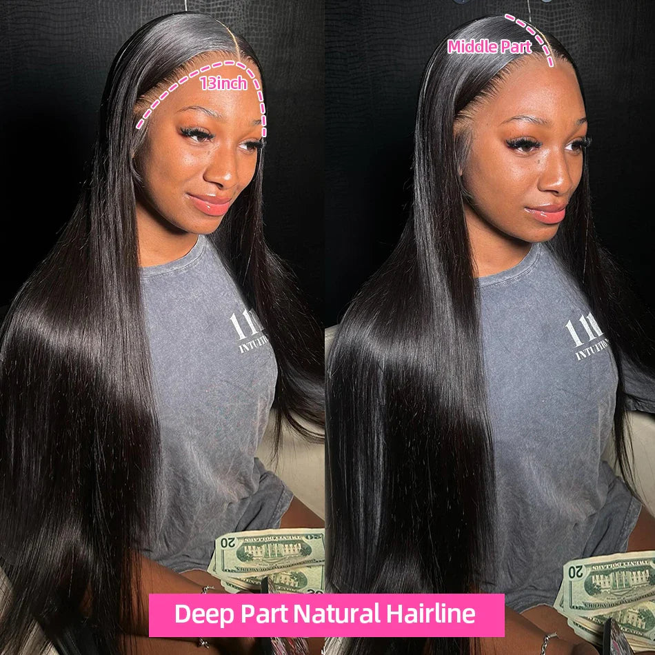 30 40 Inch Straight Human Hair Wigs HD Lace Wig 13x6 Human Hair Bone Straight Lace Frontal Human Hair Wigs For Women
