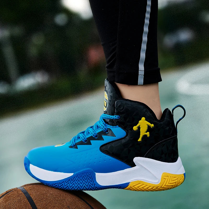 Fashion Brand Basketball Shoes Boy Kid Trainers Non-slip Children's Sports Shoes Outdoor Leather Basketball Sneakers Kids Girls