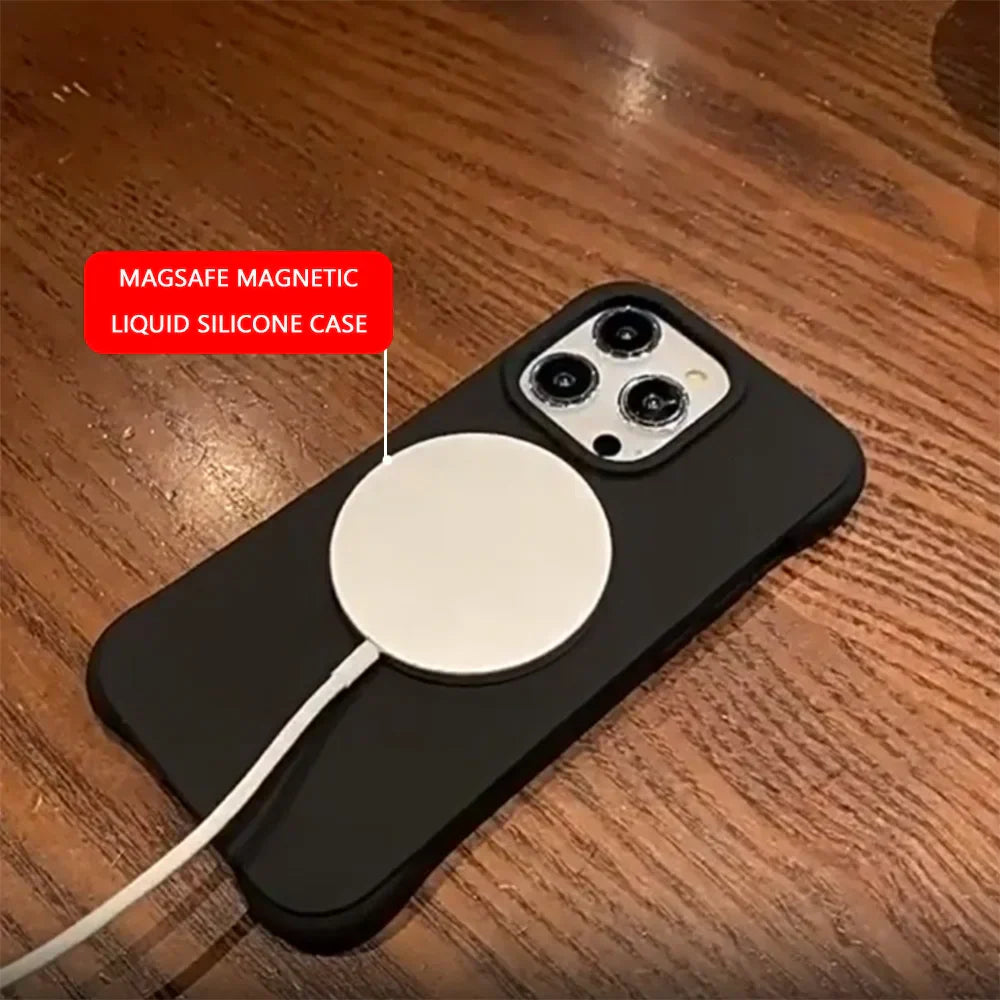 Magnetic Wireless Charging Phone Case For iPhone 16 Pro Max 17 Air 15 13 14 12 11 Pro Case Silicone For Magsafe Protection Cover