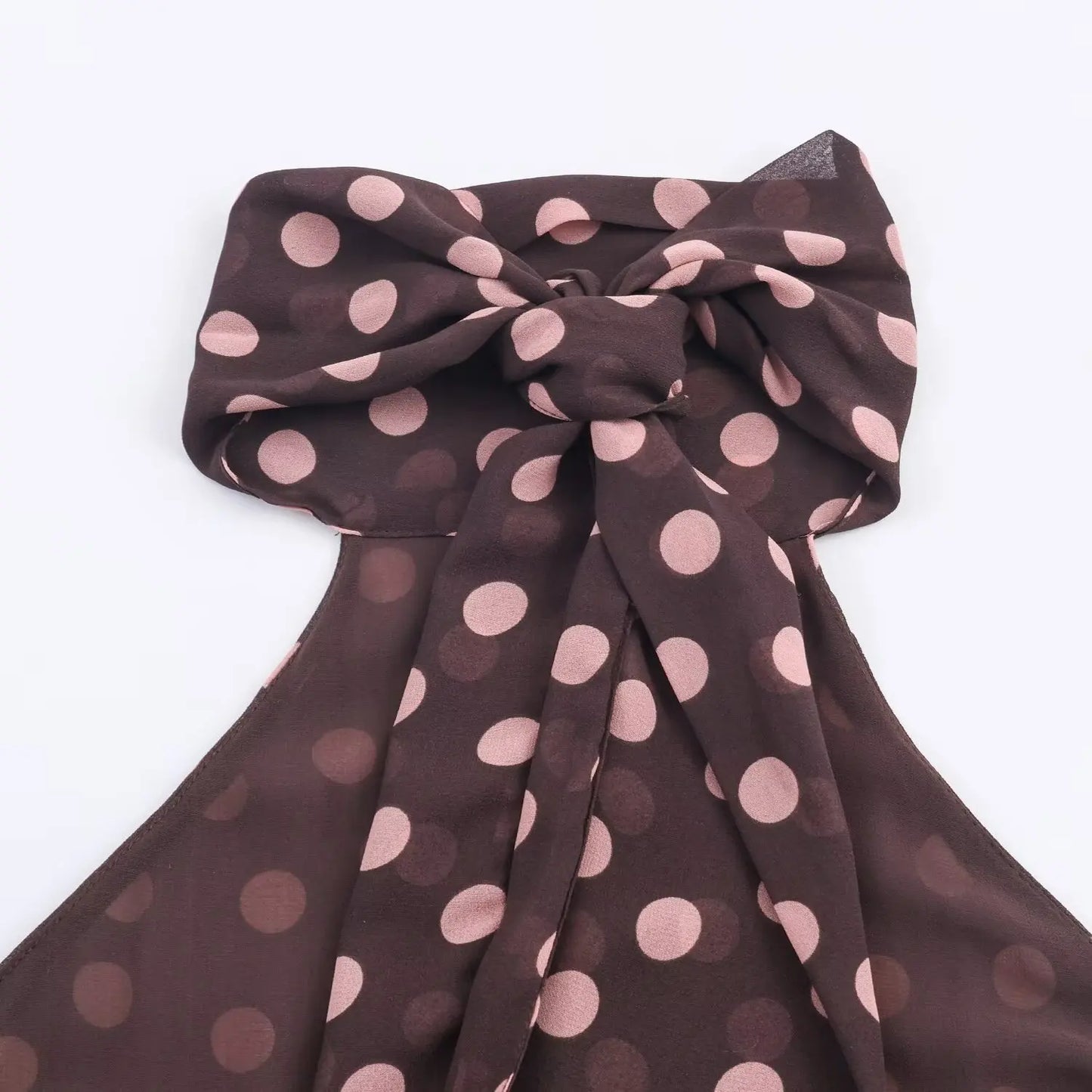 Women's Summer New Polka Dot Hanging Neck High Neck Top With Lace Up Design Lady Sleeveless Backless Sexy High Street Vest Top