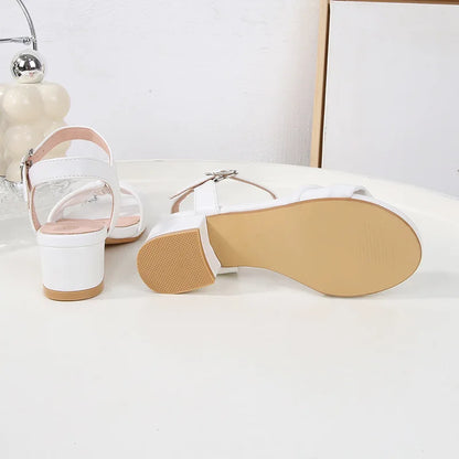 Girls' Sandals 2024 Summer New Student Performance Dance Shoes Fashion Children's High Heel Princess Sandals Size 28-35