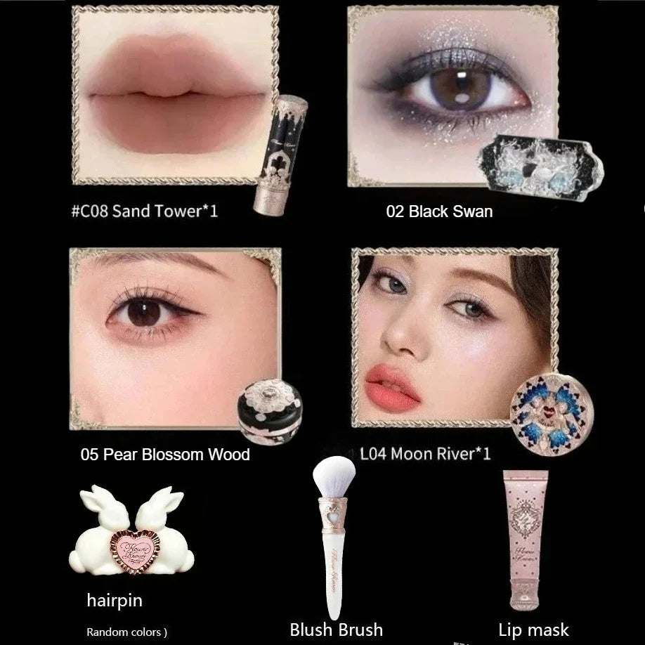 Little Angel Collection Makeup Gift Box Eyeshadow Blush Cream Matte Lipstick Full Kit All