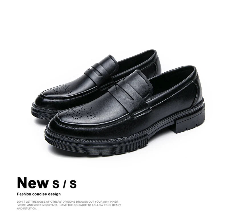 High Quality Men's Dress Shoes Office Casual Business Shoes For Men Brogues Leather Social Wedding Shoes Formal Loafers Male
