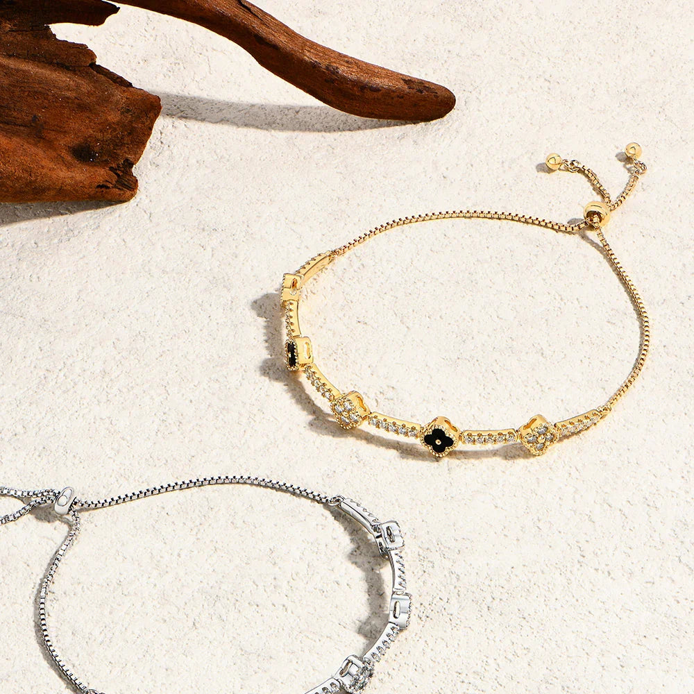 Flowers Design Moissanite Charm Bracelet For Women 925 Sterling Silver 18KGold Plated Tennis Luxury Chain Party Jewelry