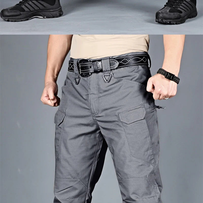New Casual Tactical Pants Men Cargo Pants Multi Pockets Safari Style Trousers Waterproof Male Streetwear Hiking Plus Size S-6XL