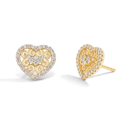 Luxury Heart Shape All Moissanite Earrings for Women D VVS1 Color s925 Sterling Silver Fine Jewelry Mother's Day Gifts