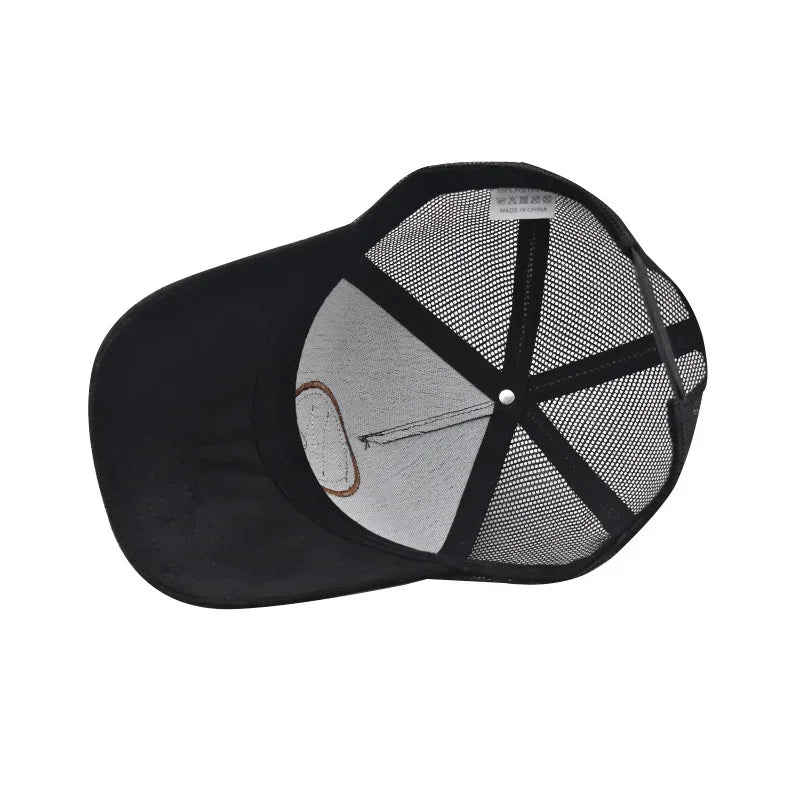 Mesh Baseball Cap Women Men Snapback Hat Casual Breathable Letter Icon