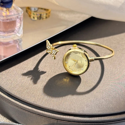 Romantic Butterfly Open Bracelet Luxury Fashion Ladies Quartz Watch Elegant Simple Wristwatch New Model Bestseller