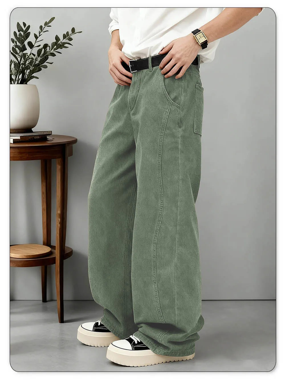 American Men's Retro Brown Ultra Baggy Wide Leg Jeans Street Casual Embroidery Oversized Men's Clothes Unisex Denim Pants