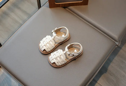 Kids Sandals 2026 Summer Sandals for Boy Fashion Children Cut-Outs Beach Shoes Braided Style Causal Walking Flat Sandals