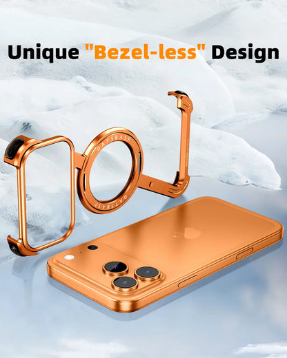 Phone Case for iPhone 17 Pro/Pro Max/17/Air with 360° Rotatable Stand Metal Frameless Magsafe Protective Shockproof