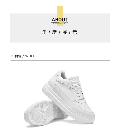 Novos sapatos masculinos invisíveis para aumentar a altura, sapatos esportivos de 6 CM-8 CM-10 CM, sapatos esportivos de couro branco para homens, tamanhos ampliados 36-46