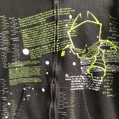 Woman Hoodie Aesthetic Gothic Clothes Y2K Cyber Grunge Emo Zip Up Sweatshirts Vintage Graphics Print Kpop Clothes for Women