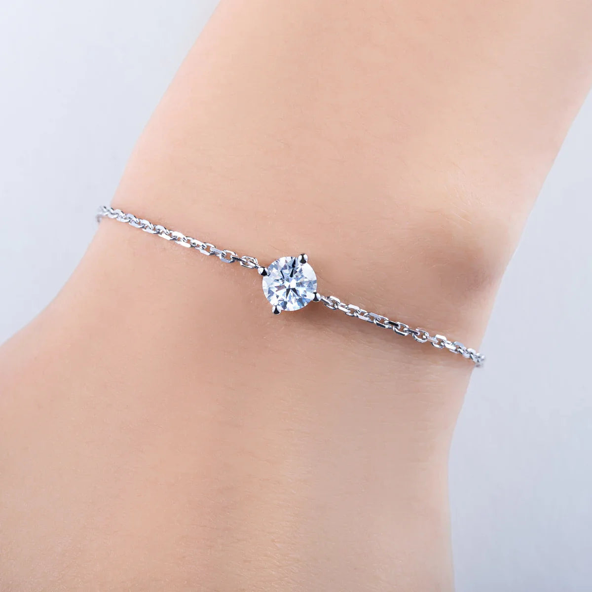 1ct Moissanite Bracelet 925 Sterling Silver Lab Created Diamond 12.5x12.5cm Adjustable Bracelets for Woman Jewelry Gift