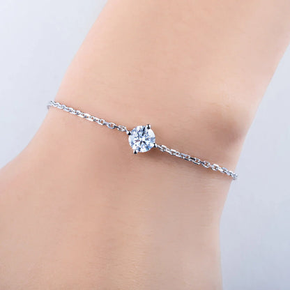 1ct Moissanite Bracelet 925 Sterling Silver Lab Created Diamond 12.5x12.5cm Adjustable Bracelets for Woman Jewelry Gift