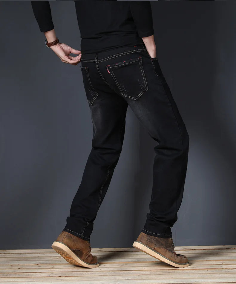 Ripped Plus Size Jeans for men Fashion jean man High Street Retro Washed, Worn Men trousers Casual Cargo Pants Slim Small Feet
