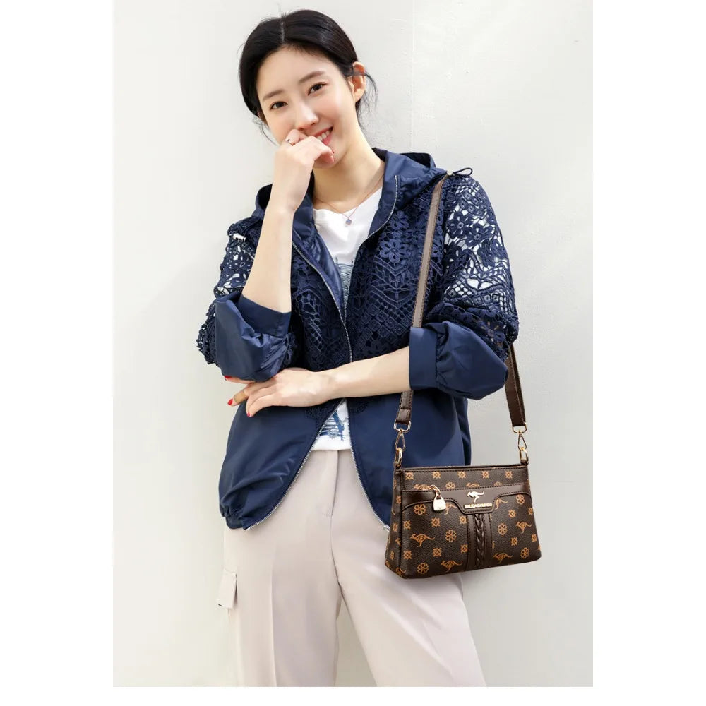 Old Flower Leather Luxury Designer Crossbody Shoulder Mesenger Bags for Ladies Zipper Small Retro Women Bag Female Sac A Main