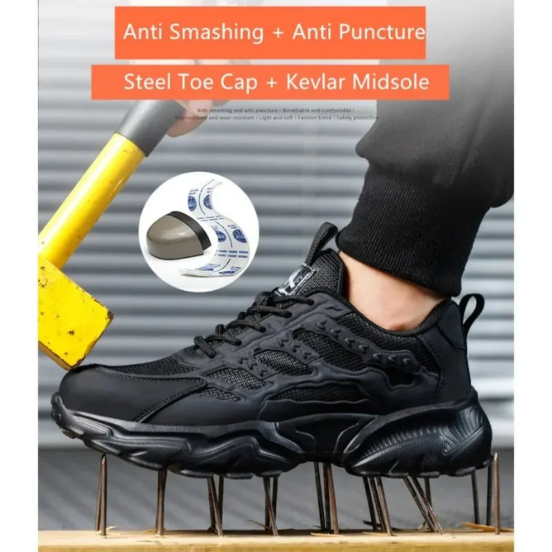 Steel Toe Cap Lightweight and Comfortable Safety Shoes for Men and Women Steel Toe Anti Puncture Comfortable and Safe Work Shoes