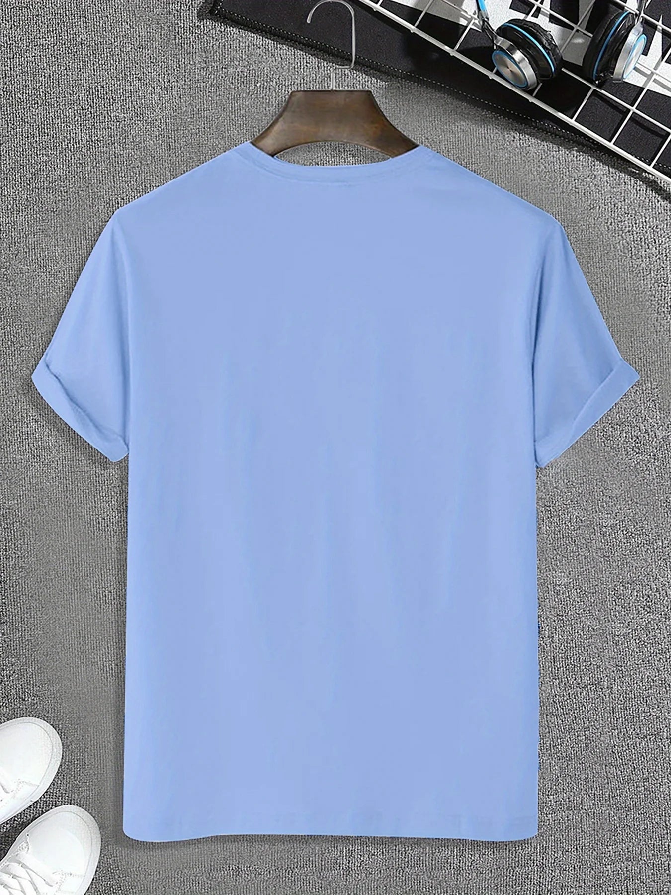 Men's summer 100 cotton fashionable casual sports loose plus size simple letter printed round neck short sleeved T-shirt top