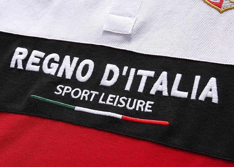 New men's polo shirt Italian leisure advanced pure cotton high-end embroidery luxury original design color contrast