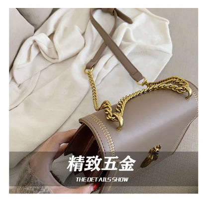 Luxury Brand Women Handbag 2024 New Retro Bee Female Shoulder Bag Simple High Quality Leather Designer Crossbody Bags