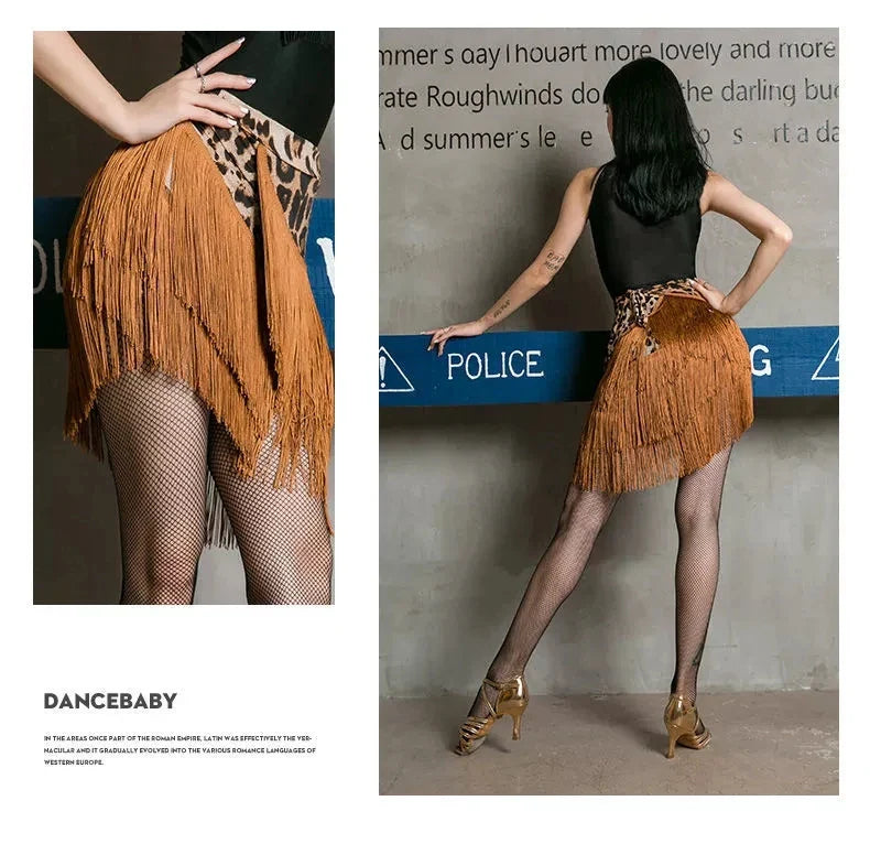 Adult Women's Latin Dance Practice Costume Skirt ter Ne Svel High Waist A-Line Long Dr Irregular Square Dance A...