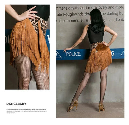 Adult Women's Latin Dance Practice Costume Skirt ter Ne Svel High Waist A-Line Long Dr Irregular Square Dance A...