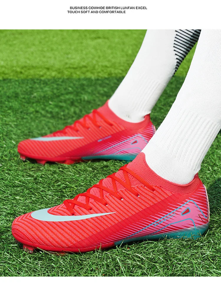 High-quality Breathable Soccer Cleats for Men Women Outdoor Artificial Grass Match Training FG Football Shoes