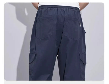 Brand Clothing Spring Summer Men's Cargo Pants Loose Straight Parachute Pants Sport Casual Long Trousers Male