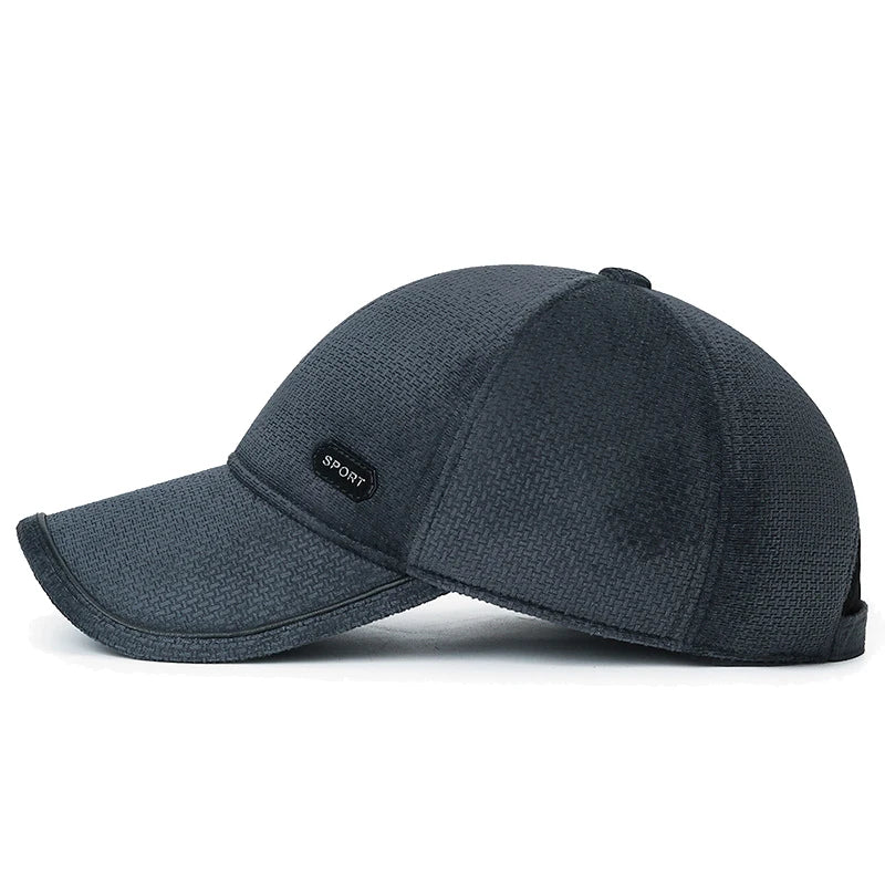 New Middle-Aged and Elderly Winter Windproof, Cold-Proof and Warm Baseball Cap With Ear Protection and Thickened Peaked Cap