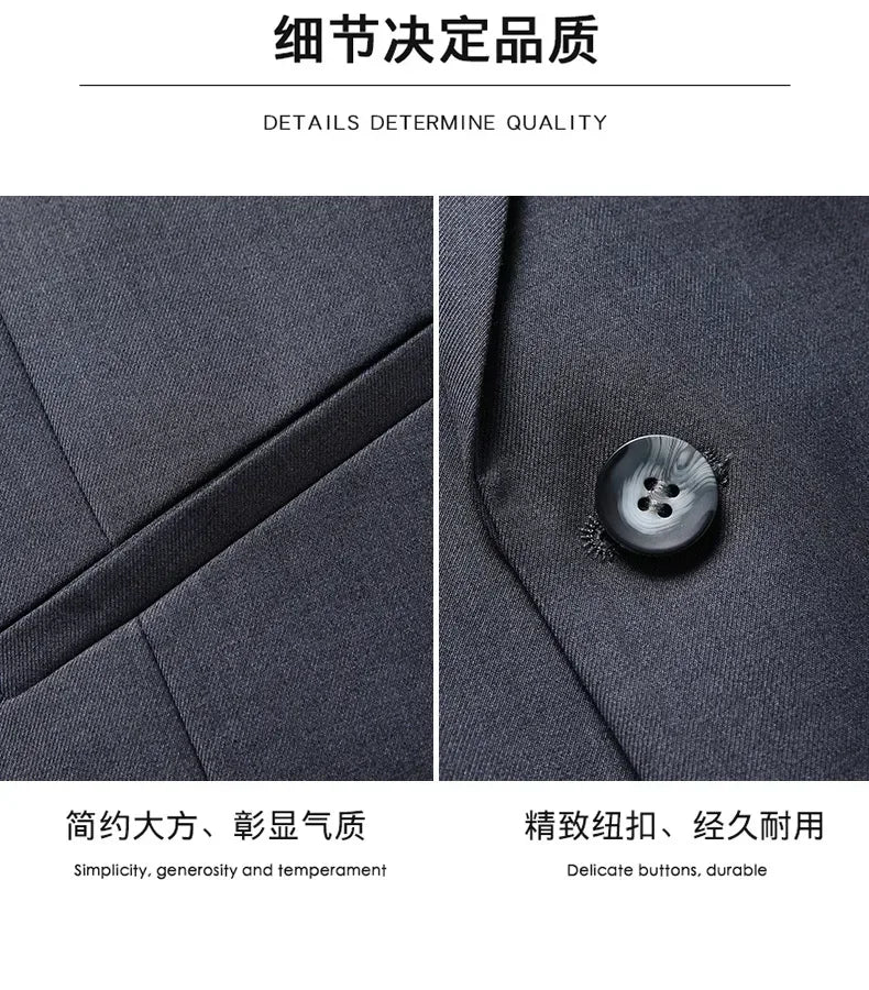 Suit  Outdoor Gentleman Solid-color Men's Fashionable Formal Business Wedding Hosting Banquets Casual and Fitted Gentle Suit