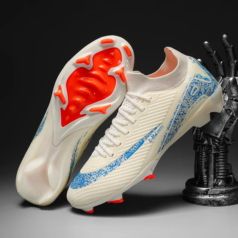 High Top Men Soccer Cleats Professional Football Shoes AG/TF Studs Anti Slip Training Sneaker Comfortable Breathable Adult Match