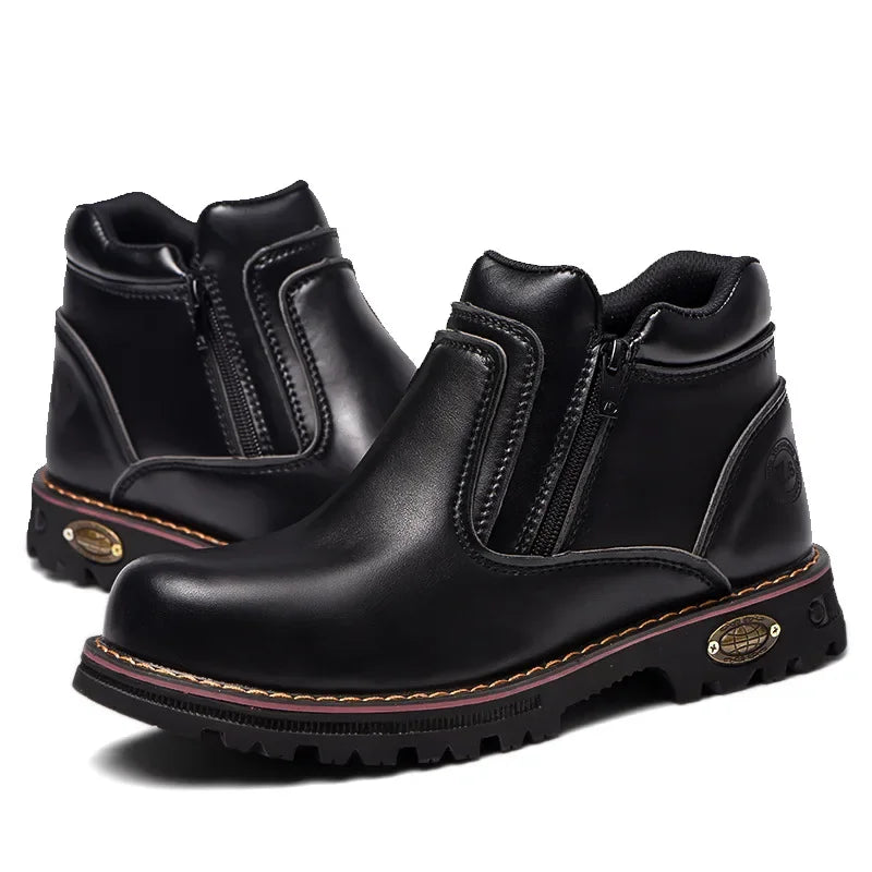 2025 Work Shoes for Men Waterproof Safety Shoes Man Anti Spark Leather Boots Man Anti Puncture Anti Slip Welder Shoe
