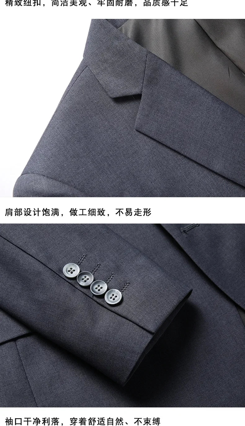 Terno Boutique Moda Masculina Negócios (Blazer + Colete + Calça) Terno Masculino Casamento Casual Profissional Formal 3 Peças M-6XL