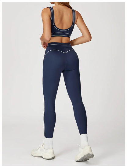 Nylon Yoga Set Women's Tracksuit Gym Push Up Set Woman 2 Pieces Leggings Sports Bra Breathable Sportwear Woman Clothes