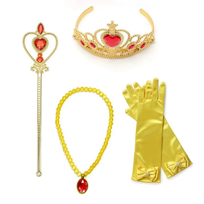 Fancy Girls Belle Halloween Costumes Carnival Cosplay Cartoon Christmas Beauty Party Princess Dress Tulle Birthday Kids Clothing