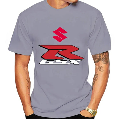 GSX-R New 100% Cotton Trendy Men T-shirt Summer Daily Outdoor Sports Party Casual Loose Comfortable Street Short-sleeve