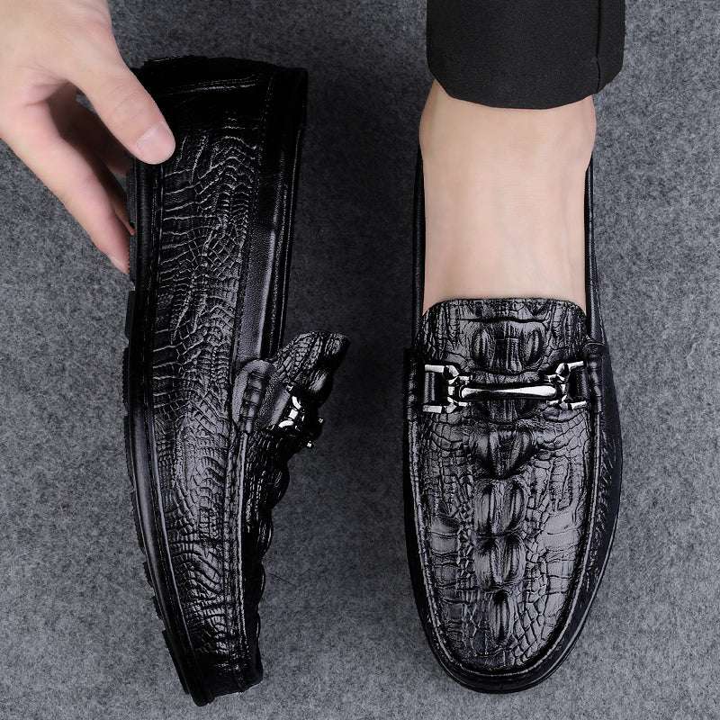 Genuine Leather Men Casual Shoes Luxury Brand New Mens Loafers Moccasins Breathable Slip on Black Driving Shoes Plus Size 37-45
