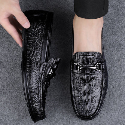 Genuine Leather Men Casual Shoes Luxury Brand New Mens Loafers Moccasins Breathable Slip on Black Driving Shoes Plus Size 37-45
