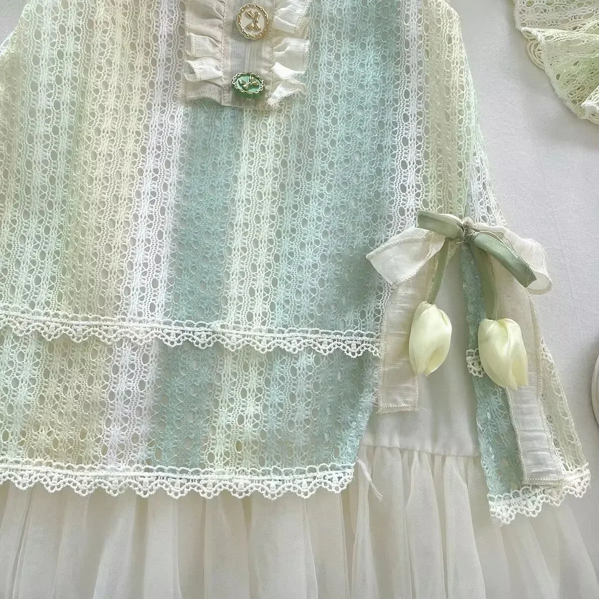 Girls Casual Dresses Sleeveless Lace Sundress Lace Flower Princess Dress Kids Dresses for Girls 2 To 8 Years