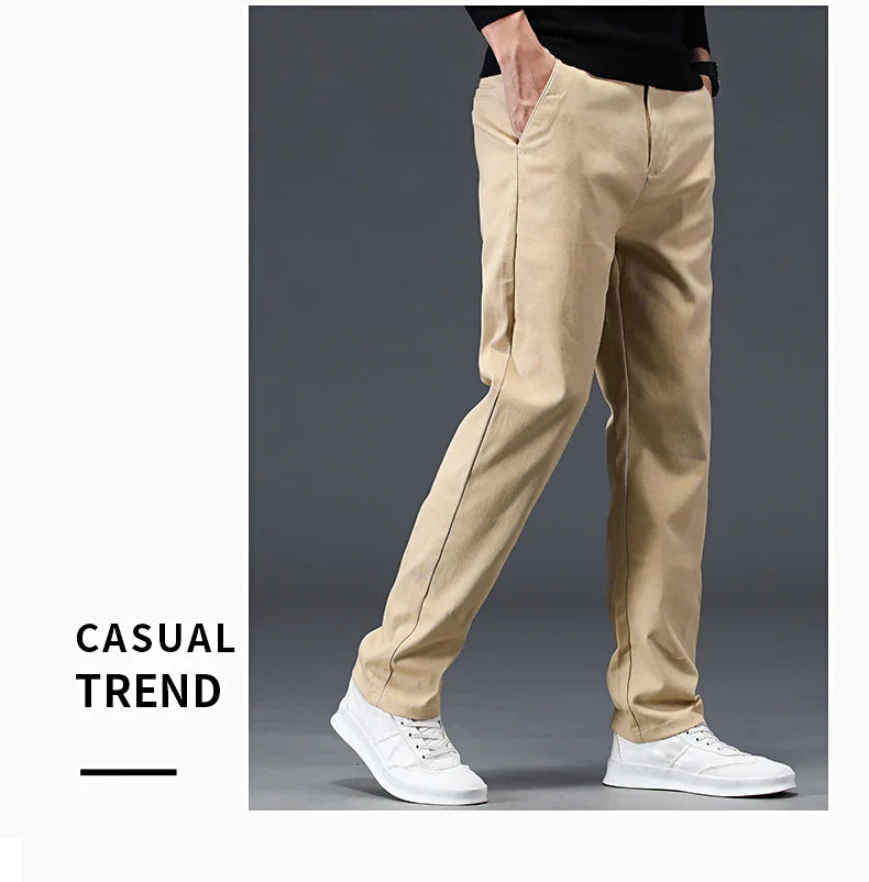 98% Cotton Men's Chinos & Casual Pants, Khaki Pants, Loose Straight , Streetwear Men ,Twill Pants,  Tall Men STRAIGHT Trousers