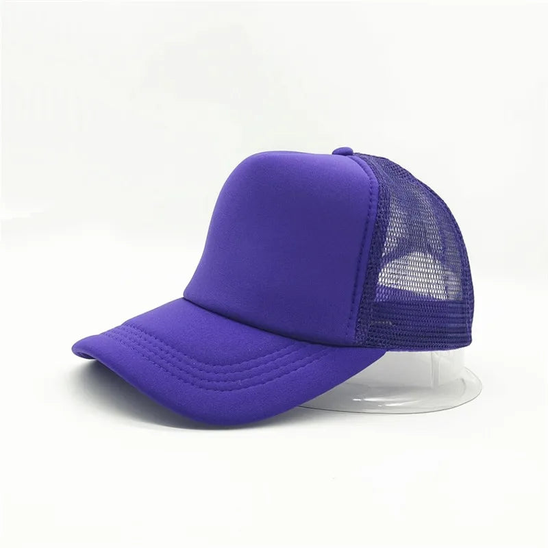 50 Color Unisex SummerTrucker Hat For Adult Net Baseball Cap Men Women Polyester Blank Mesh Adjustable Sun Hat Visor