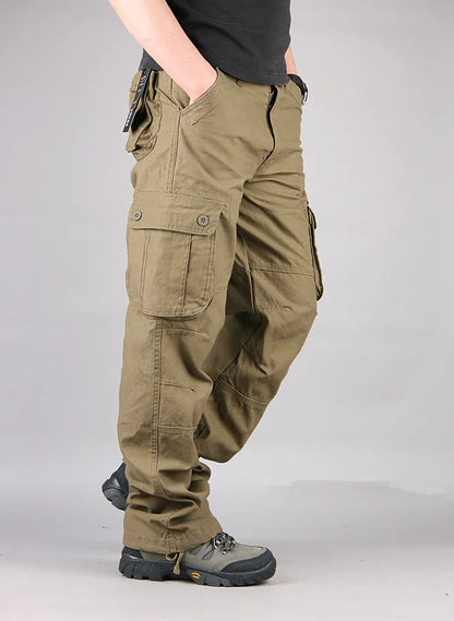 New Men Cargo Pants Pants 6 Pockets Fashion Cargo Pants Quality Cotton Outdoor Male Casual Pants