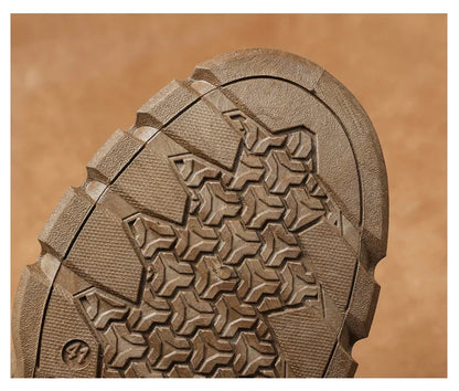 New MEN'S BOOTS with Retro Style Leather Boots, Thick Soles, Wear-resistant MEN'S High Top Casual Shoes, Side Zippers