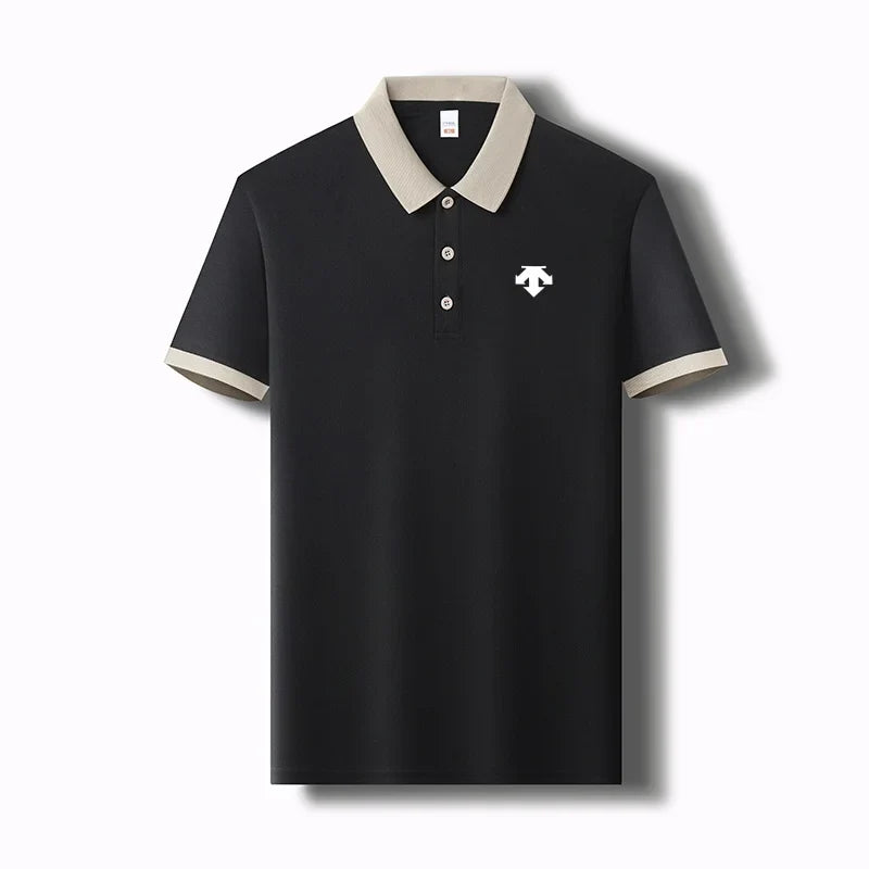 New Designer Original Men's Polo Shirt New Collar Luxury Printed Short Sleeved Casual Business T-shirt Comfortable Men's Wear