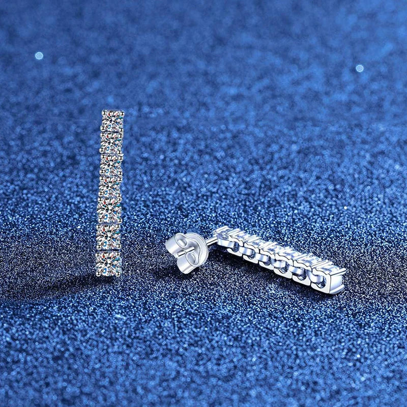 All Moissanite Stud Earrings For Women 925 Sterling Silver Sparkling Wedding Fine Jewelry Earring Stud Women's Earrings