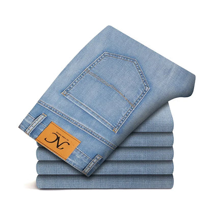 2026 New in Lyocell Fabric Summer Ultra-thin Men's Jeans Soft Drape Loose Straight Casual Denim Pants Street Wide Leg Trousers