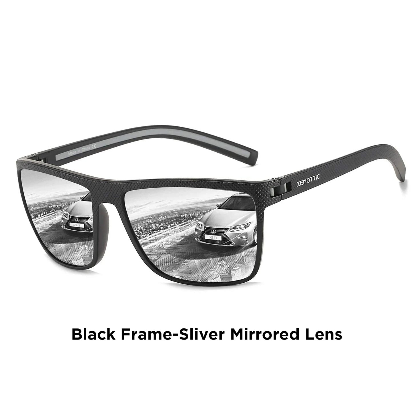 Polarized Sunglasses for Men Lightweight TR90 Frame UV400 Protection Square Sun Glasses